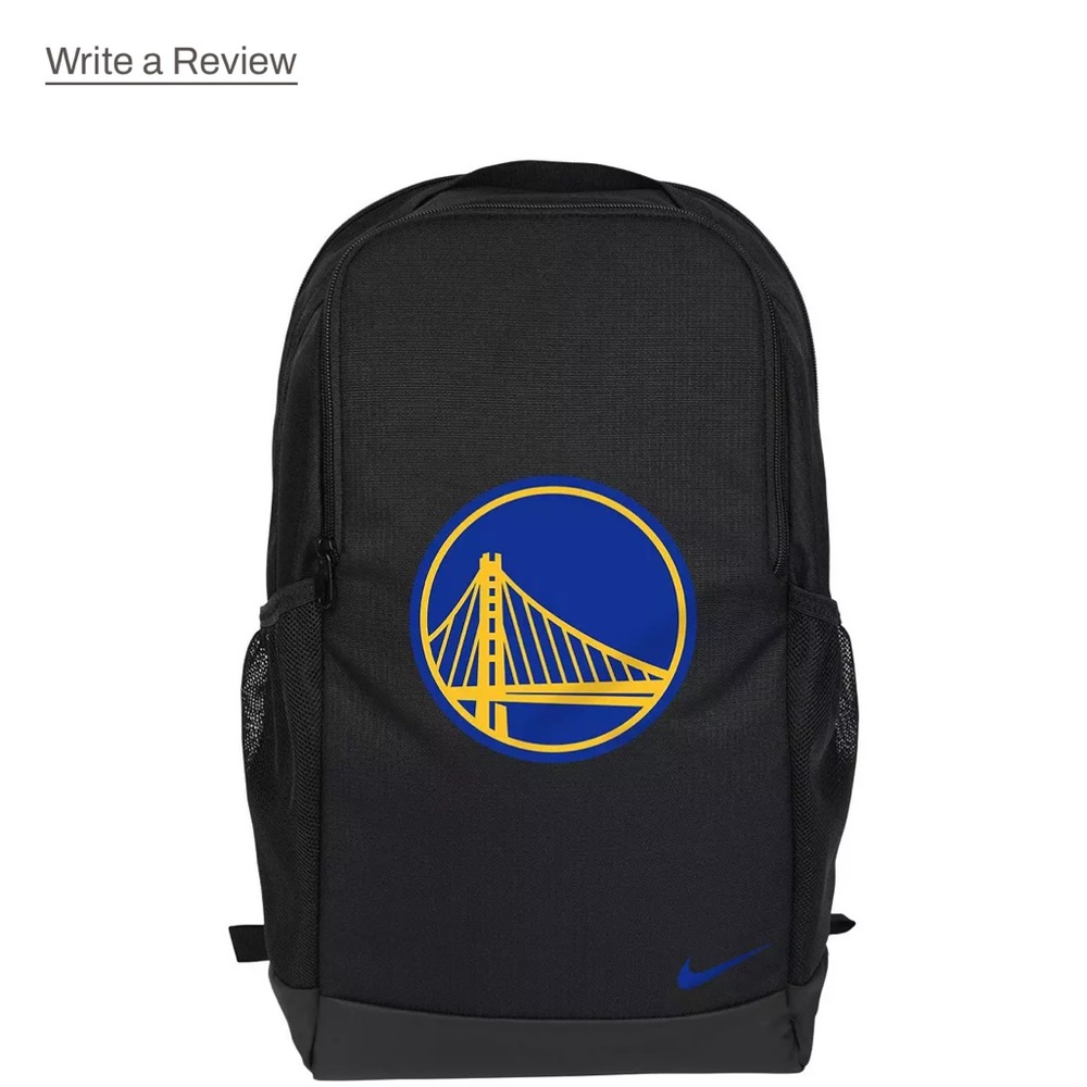 Nike Black Backpack with Blue and Gold Logo